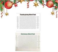 2Pcs Jumbo Thanksgiving Word Search Poster - Giant 36"x24" Wall Game,Large Christmas Word Find Puzzle,Larger-Than-Life Xmas Words Search Puzzle Poster,A Fun Interactive Experience Activity Posters