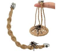 2pcs Jumping Spider Accessories, Natural Cotton Rope Bridge and Swing Set, Magnetic Spider Hammock, 3D Climbing Resting Habitat Decor for Florida Jumping Spiders Reptiles (Coffee)