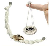 2pcs Jumping Spider Accessories, Natural Cotton Rope Bridge and Swing Set, Magnetic Spider Hammock, 3D Climbing Resting Habitat Decor for Florida Jumping Spiders Reptiles (Beige)