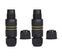 2pcs Junction Box Connector, Outdoors M25 4 Core IP68 Water proof Grade 10-14mm Electrical Power Cable Junction Box, EW-M25-4P Water proof Junction Box for Outdoor Power Connection