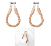 2PCS Jute Rope Toilet Roll and Towel Holder, Wall Mounted Shabby Chic Bathroom Decor with Metal Hooks, Rustic Kitchen and Bathroom Accessory, Retro Style