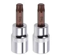 2PCS Juttzzei 3/8" Drive x T40 Torx Bits Socket, Premium S2 Alloy Steel | 3/8 Allen Key Socket T40, T40 Torx Bit 3/8" Drive with 48mm Length for Ratchet Wrench, Slide Bar, Extension Rod