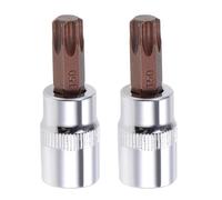 2PCS Juttzzei 3/8" Drive x T50 Torx Bits Socket, Premium S2 Alloy Steel | 3/8 Allen Key Socket T50, T50 Torx Bit 3/8" Drive with 48mm Length for Ratchet Wrench, Slide Bar, Extension Rod