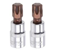 2PCS Juttzzei 3/8" Drive x T55 Torx Bits Socket, Premium S2 Alloy Steel | 3/8 Allen Key Socket T55, T55 Torx Bit 3/8" Drive with 48mm Length for Ratchet Wrench, Slide Bar, Extension Rod