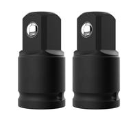 2PCS Juttzzei Impact Socket Adapter, 1/2 Inch Square Adapter Drive Female, 3/4 Inch Square Drive Male, Upgraded Black CR-V Steel 1/2" x 3/4" Socket Reducer for Driver/Ratchet/Socket Set Extension