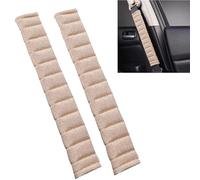2PCS Juttzzei Seat Belt Pads, 13in/33cm Comfort Car Seat Belt Cover-Buff | Upgraded Linen Seat Belt Covers for Kids and Adults, 13in/33cm Car Seat Strap Pads for Sedan SUV Trucks
