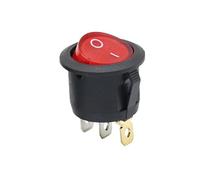 2PCS KCD1 3Pin ON/OFF Car 220V/12V Red Round Rocker Dot Boat LED Light Toggle Switch SPST Light Switch IDGTTLDF(2PCS circular,12V)