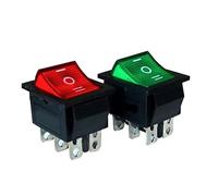 2pcs KCD4 Rocker Switch Power Switch ON-OFF-ON 3 Position 6 Electrical equipment With Light Switch 16A 250VAC/ 20A 125V(Green and Red)