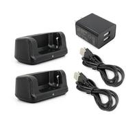2PCS KD-C1 Charger Base & 2-in-1 Power Adapter Dual USB Port Compatible with RT22 RT22S RB19 RB19P RT68 RB28 NR10 RT18 RT22S H777 RB29 Cobra HYT Walkie Talkies