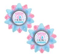 2pcs Keeper of the Gender Button, Boy or Girl Unveiling Pin Pink or Blue Gender Reveal Brooch Commemorative Party Favors for Baby Shower Party Decoration Supplies