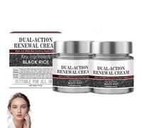 2PCS Keratin KeraErase Dual-Action Renewal Cream, Black Rice Exfoliating Soothing Repair Cream, Effectively Reduces Skin Imperfections, Pore Refining, Moisturizing Face Scrub Natural Body Serum