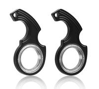 2pcs Key Chain Spinner Fidget Toy, Portable Finger Spinning Keychain with 2pcs Key Ring Funny Key Holder Toys for Adults Teens Finger Exercising (Black)