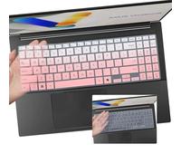 2PCS Keyboard Cover for 2025 2024 ASUS Vivobook 15 M5506 S5506 Q5507 S5507 S5507QA, ASUS VivoBook 16 M1607 X1607QA M5606 S5606/VivoBook V16 V3607/Vivobook Flip 16 TP3607 TP3607SA 16''-OPink+Clear