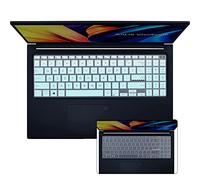 2PCS Keyboard Cover for ASUS VivoBook Pro 16 16X OLED K6602 M7600 N7600, VivoBook Pro 15 OLED K3500PH M3500QC M6500/ Pro 15X 15.6 K6501-MGreen+Clear