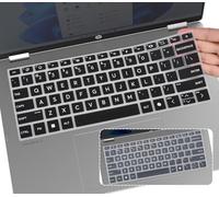 2PCS Keyboard Cover Skin for 2026 2025 HP OmniBook 5 Laptop Next Gen AI 16" 16-fb Series 16-fb0000nr 16-fb0037nr 16-fb0027nr 16-fb0135dx(NOT FIT OmniBook 5 16" 16-af/ag/ba/bc Series),Black+Clear