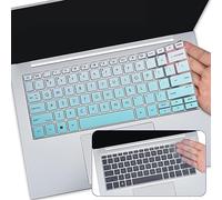 2PCS Keyboard Cover Skin for HP EliteBook 830 835 840 845 1040 G9 G10 13.3 & 14 inch 2025-2022, HP EliteBook 14 inch Keyboard Protector(Not fit 840 845 1040 G8 G7 G6 G5 G4 G3),Gradual Mint+Clear