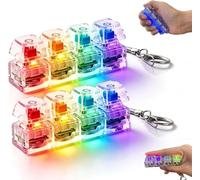 2pcs Keyboard Fidget Clicker Clicker Toy for Travel Offices Use Light Up Portable Fidgets RGB Keyboard 4 Buttons with Keychain Presents to Relief Stress (White)