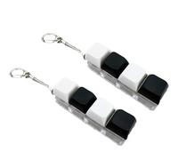 2Pcs Keyboard Fidget, Fidget Keyboard, 4 Button Fidget Keyboard Keychain Stress Relief Toys, Multi-Functional Keychain Fidget, Keychain Fidget Toys Without Lights (Black+white)