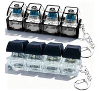 2Pcs Keyboard Fidget Toy, 4-Button Fidget Keyboard Keychain, Finger Keyboard Keychain Keyboard Clicker Fidget Decompression Toys, Portable Keychain Suitable for Children Adults