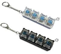 2PCS Keyboard Fidget Toy, 4-Button Fidget Toys, Fidget Keyboard Clicker with Keychain, Portable Fidgets Toys for Stress Relief & Focus, Durable Fidgets Keyring for Adults & Kids Office & School