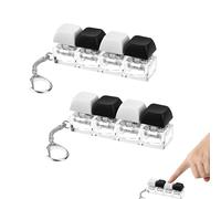 2PCS Keyboard Fidget Toy fidget keyboard Black white keys fidget keyring 4 Keys Keyboard Decompression Toys Funny Finger Keyboard Keychain Fidget Toys stress toys for to Relief Stress Pass the Time