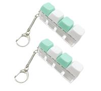 2PCS Keyboard Fidget Toy, Fidget Keyboard, Fidget Keyboard, 4 Keys Keyboard Decompression Toys Keyboard Keychain Toys Finger Keyboard Caps Toy for to Relief Stress Pass the Time (5)