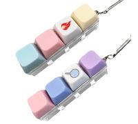 2PCS Keyboard Fidget Toy, Fidget Keyboard, Fidget Keyboard, 4 Keys Keyboard Decompression Toys Keyboard Keychain Toys Finger Keyboard Caps Toy for to Relief Stress Pass the Time (3)