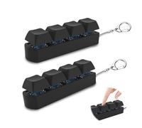 2Pcs Keyboard Fidget Toy, Fidget Toys, Quality and Built to Last, Clicky Fidgets Toy, Portable Fidgets Keyboard 4 Buttons with Keychain, Fashional Functional Gifts for Adults and Kids (Black Clicky)