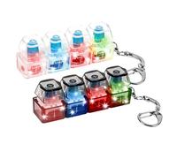 2Pcs Keyboard Fidget Toy for Adults with LED Lights, Cute Cat Paw Clicky Keyboard Clicker Fidget Keychain, Fidget Clicker Sensory Toys for Adult to Anxiety Stress Relief
