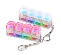 2Pcs Keyboard Fidget Toy Fun Keycap Keyboard Keychain Skin Picking Fidget Toys Keyboard with Lamp to Relief Stress Pass the Time Decompression Gift for Boys Girls Students Teens