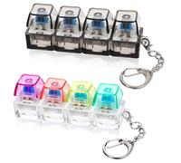 2Pcs Keyboard Fidget Toy, Keyboard Fidget Keychain 4-in-1 Keyboard Decompression Button Finger Clicker Toys, Sensory Fun Toys Button Stress Relief Fidget Gifts to Relieve Stress for Adults