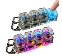 2pcs Keyboard Fidget Toy, Keyboard Keychain Fidget, 4 Button Clicker Keychain For Stress Relief, RGB Lights Mechanical Keyboards Clicker Toy, Light Up Keyboards Fidgets Toys