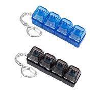 2PCS Keyboard Fidget Toy Light Up, 4 Button Light Up Keyboard Fidget Toy with Keychain, Portable Stress Relief Gifts for Office School Home and Travel