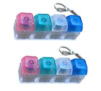 2PCS Keyboard Fidget toy, Mini Fidget Keyboard, Transparent Funny Keyring Relieve Stress 4 Button, Suitable for Students Teenagers and Adults to Pass Time, Easter Gifts