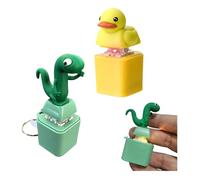 2Pcs Keyboard Fidget Toy, Quacking Duck Lizard Fidget Toys with Sound Lights Keychain Keyring Anxiety Stress Relief Toy Desk Decor Keyboard Clicker