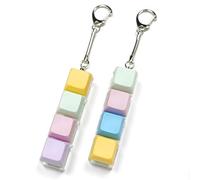 2PCS Keyboard Fidget,Transparent Loud Keyboard Clicker Fidget Keychain,4-Button Finger Clicky Keyboard,Clicker Keyring to Relief Stress Anxiety,Portable Decompression for Adults ADHD School Office