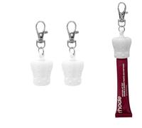 2Pcs Keychain Holder for Lip Gloss Summer Fridays,Lip Balm Holder Keychain,Portable Lipgloss Case for Women & Moms (white)