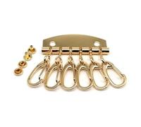 2pcs Keychain Wallet Key Ring Row Organizer 6 Hooks Clasp Clip Leather Bag Handbag Purse Hardware Part Leathercraft with Rivet-Light Golden