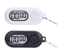 2Pcs Keychains Stop Watch, Sports Stop Timer Keychains Portable, Mini Pocket LCD Screen Countdown Clock Accessories For Teachers Students Athletes Classroom Practice Travel Daily Reminders Study