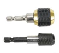 2pcs Keyless Drill Chuck Adapter with 1/4 Inch Hex Shank, 60mm Quick Change Convertor for Electric Drills and For Impact Drivers, Carbon Steel Bit Holder Set