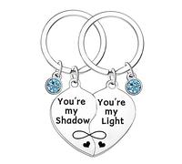 2PCS Keyring Gift For Couples Friends Best Friend Valentine’s Day Gift Love Gift Friendship Gift Christmas Birthday Gift You’re My Shadow You’re My Light Keyring Gifts (You're my shadow/Light)