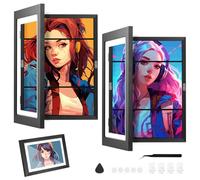 2pcs Kid Art Frame, 18.1 * 13.4in, A3 kid frames changeable Picture (Black)