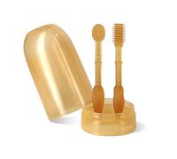 2pcs Kid Dental Care Training Toothbrush Food Grade Silicone Tongue Brush for 0-18 Months Infant Cleaning Brush