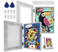 2pcs Kids Art Frames Front Opening A4 Kids Artwork Display Frame Picture Frame for 150 Pictures Changeable Childrens Artwork Display Photo Storage Frame Forever Frame Kids Art Gallery Hang Drawing