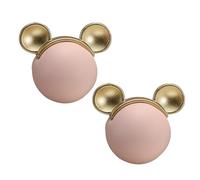 2pcs Kids Door Knobs Mouse Shape Handles Wardrobe Porcelain Zinc Alloy Cabinet Pulls Ceramic Handles Multicolored Door Levers Furniture Door Knobs for Drawers,Kitchen,Living Room (Pink)