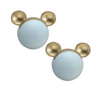 2pcs Kids Door Knobs Mouse Shape Handles Wardrobe Porcelain Zinc Alloy Cabinet Pulls Ceramic Handles Multicolored Door Levers Furniture Door Knobs for Drawers,Kitchen,Living Room (Blue)
