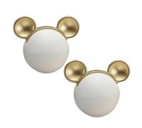 2pcs Kids Door Knobs Mouse Shape Handles Wardrobe Porcelain Zinc Alloy Cabinet Pulls Ceramic Handles Multicolored Door Levers Furniture Door Knobs for Drawers,Kitchen,Living Room (White)