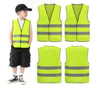 2PCS Kids High Vest Visibility Hi Viz Safety Vest, Hi Vis Vests for Kids,High Visibility Reflective Vest kids, Hi Vis vest Safety with Reflective Strips for Traffic Work, Construction, Running (M)