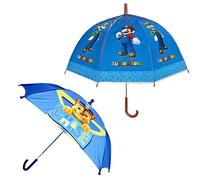 2Pcs Kids School Umbrellas Set, 60cm Paw Patrol & 70cm Super Mario Character Umbrellas | Windproof Manual Open | Rain Sun Protection for Boys Girls 3-7 Years