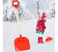 2Pcs Kids Snow Shovel Detachable Toddler Snow Shovel 22"-32" H Small Wooden Shovel with Plastic Scoop & D-Grip Handle Mini Child Digging Shovel Blue Red Winter Gift (Vibrant Red)